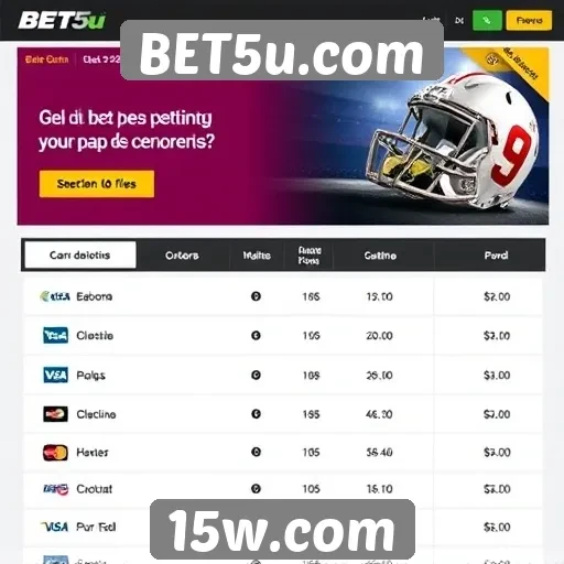 Opções de pagamento disponíveis no BET5u.com